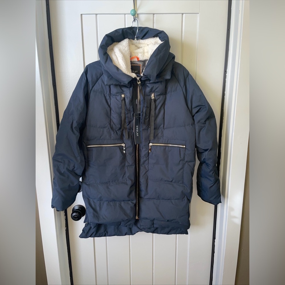 Orolay Women Winter Coat Warm Thickened Puffer Down Mid Length Jacket L